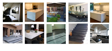 Realisaties natuursteen, marmer, tegels, ...